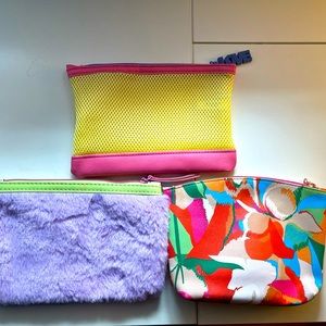 Ipsy Bags, set of 3 small cosmetic bags